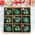 thumbnail image 4 of HomeDM Christmas Balls 9Pcs Green Shatterproof Ornaments Balls 8cm/3.15" Christmas Tree Hanging Pendant for Holiday Wedding Party Home Decor, 4 of 4