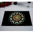 thumbnail image 2 of PKQWTM Mandala gold turquoise butterflies black Kitchen Dining Table Mats Placemats Size 12x18 Inches, Set of 2 Pieces, 2 of 2