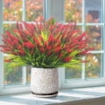 thumbnail image 3 of 10 Bundles Artificial Plants Outdoor Fake Monkey Grass with Flowers (Fall Orange), 3 of 5