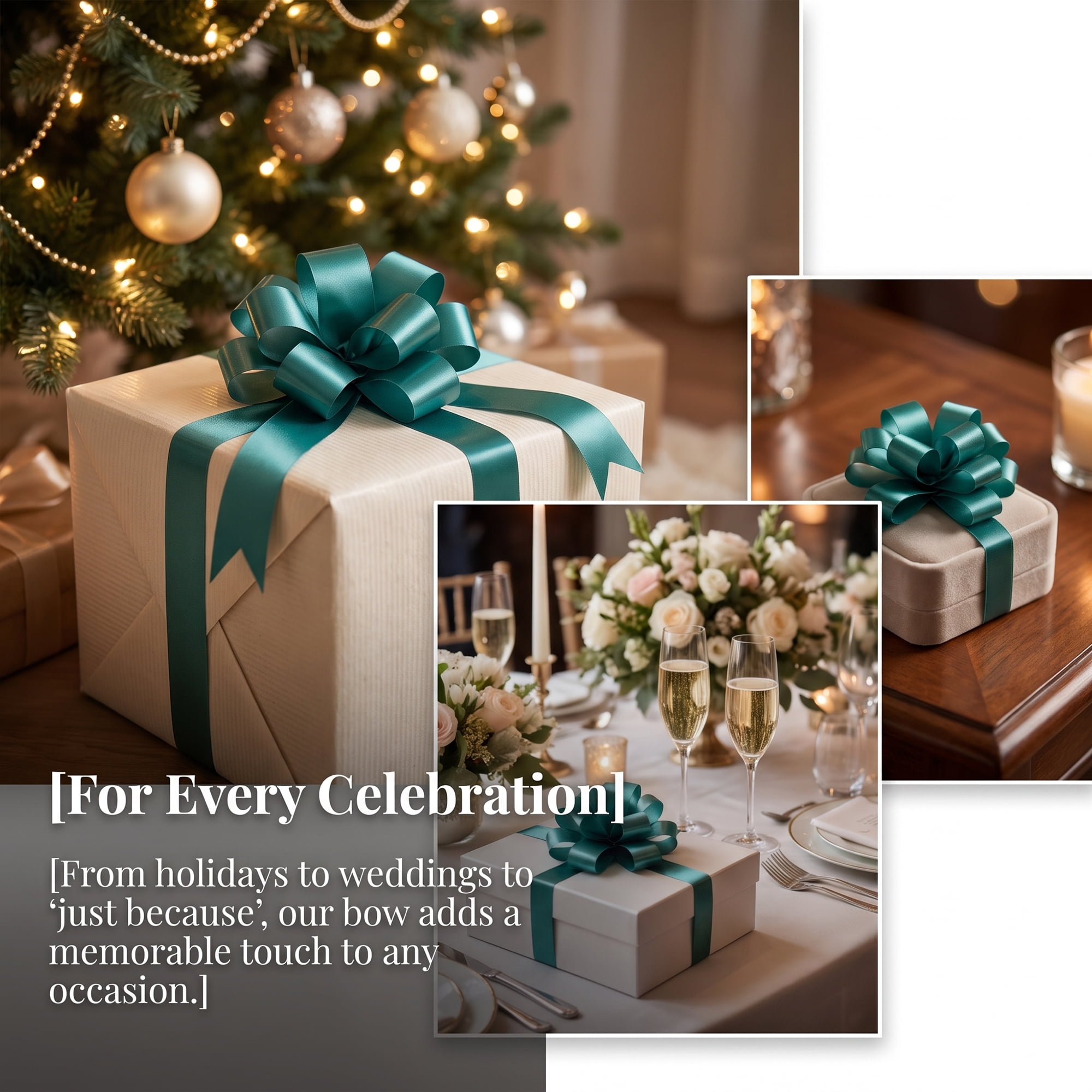 Unique Bargains Crush-Resistant Metallic Bows for Gift Wrapping and Decoration Dark Green