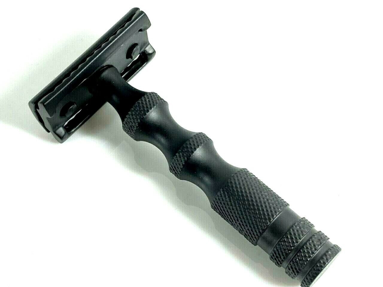BLACK, German Stainless SAFETY RAZOR + 50 RAZOR LORD BLADES, Double Edge Shaving Razor,