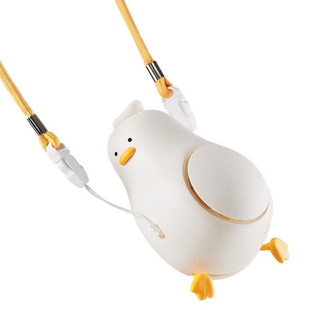 Ventilador Cuello Pato Tumbado Con Cordón Recargable Sin Aspas Bsvklp Blanco