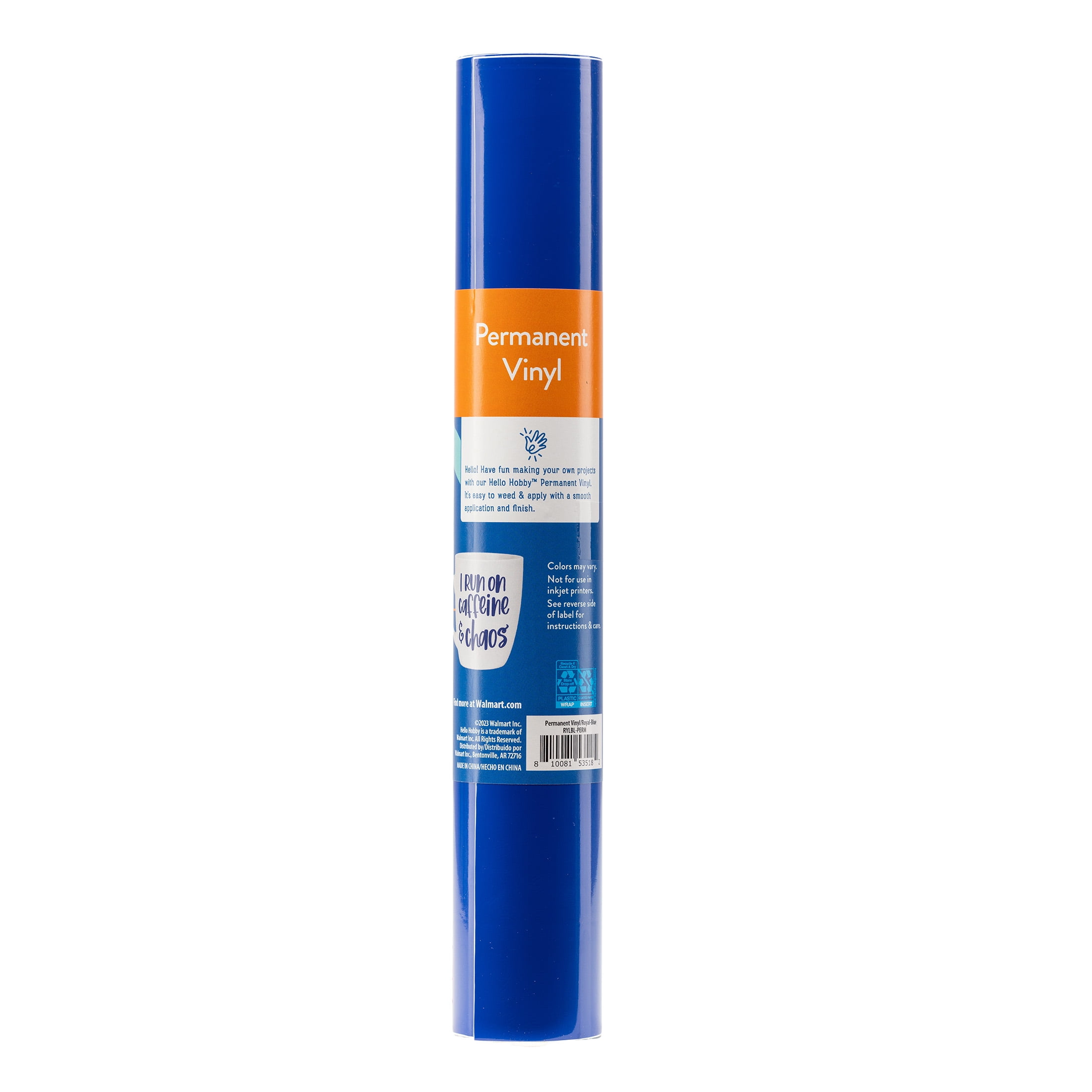 (2 pack) Hello Hobby 12" x 4' Royal Blue Permanent Craft Vinyl Roll