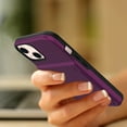 thumbnail image 5 of iPhone 13 Card Holder Wallet Case,Dteck Shockproof Rubber Hybrid PC with Hidden Mirror Dual Layer Cover Lightweight Protective Back Phone Case for Apple iPhone 13 6.1-inch,Purple, 5 of 5