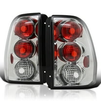 Spec-D Tuning Chrome Housing Clear Lens Tail Lights Compatible with 2002-2009 Chevy Trailblazer, Left   Right Pair Assembly