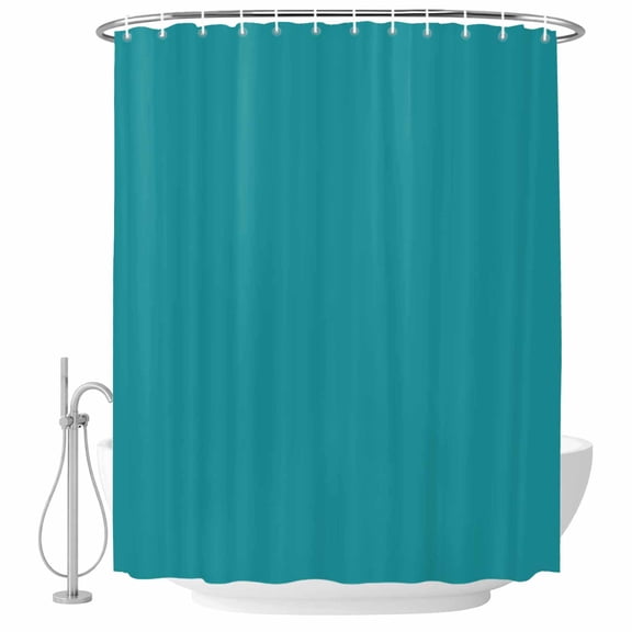 Teal Blue Fabric Shower Curtain Solid Color Washable Shower Curtains for Bathroom, Waterproof Bath Curtain with Hooks Home Decor 36x72in