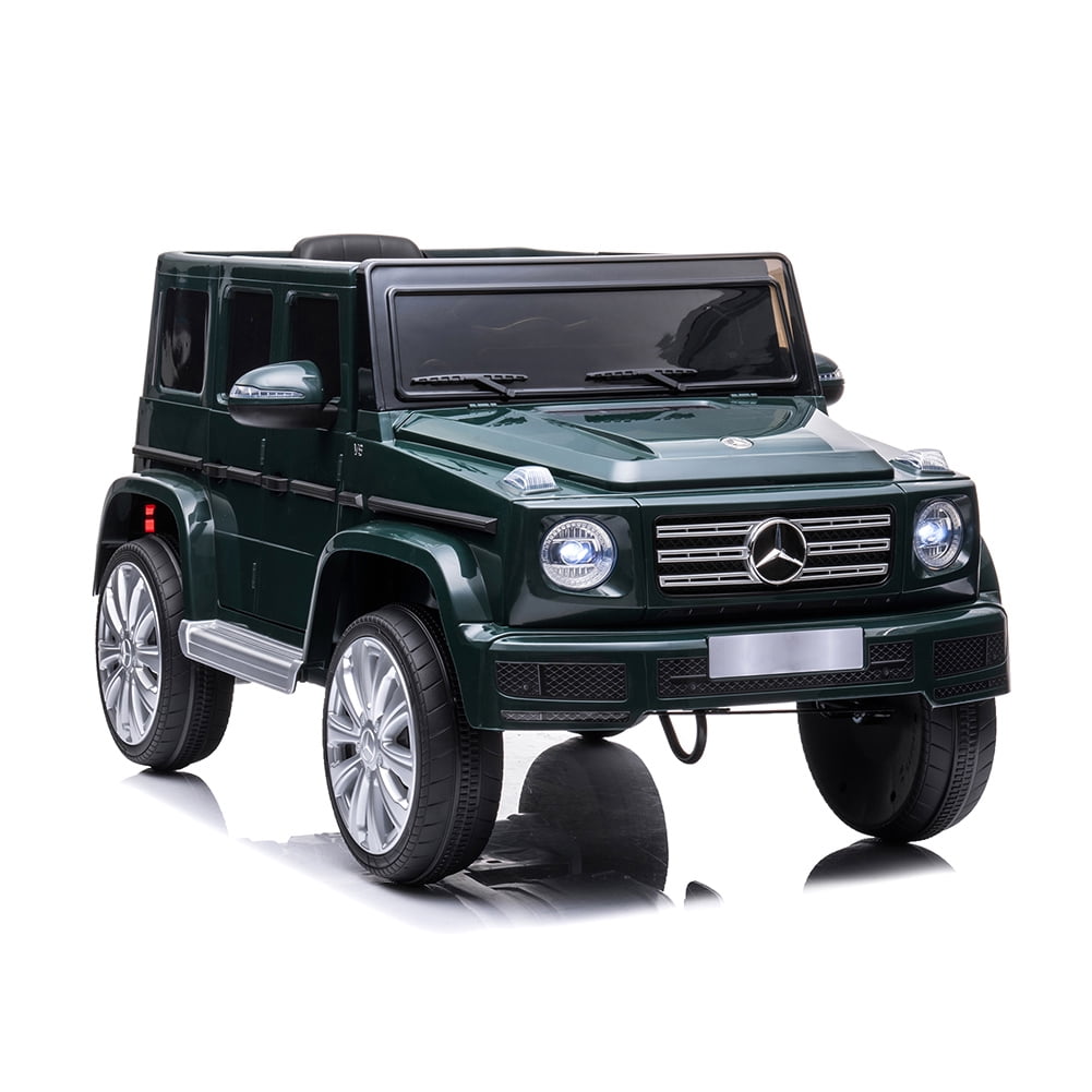 Kepooman 12V kids Ride-On Vehicle with 2.4G Remote Control, Electric Car for Kids 3-8 Years, Double Doors, LED Lights, MP3 Player - Dark Green