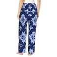 thumbnail image 6 of Pajama Pants Women, Sicilian style navyblue print Sweatpants Soft Sleep Lounge Pants, Casual PJ Bottoms Pants with Pockets, 6 of 7