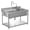 Silver-40‘’, variant on TABU Utility Sink, Stainless Steel Laundry Sink with Cold and Hot Water Faucet, Freestanding  Black Sink for Kitchens, Garage