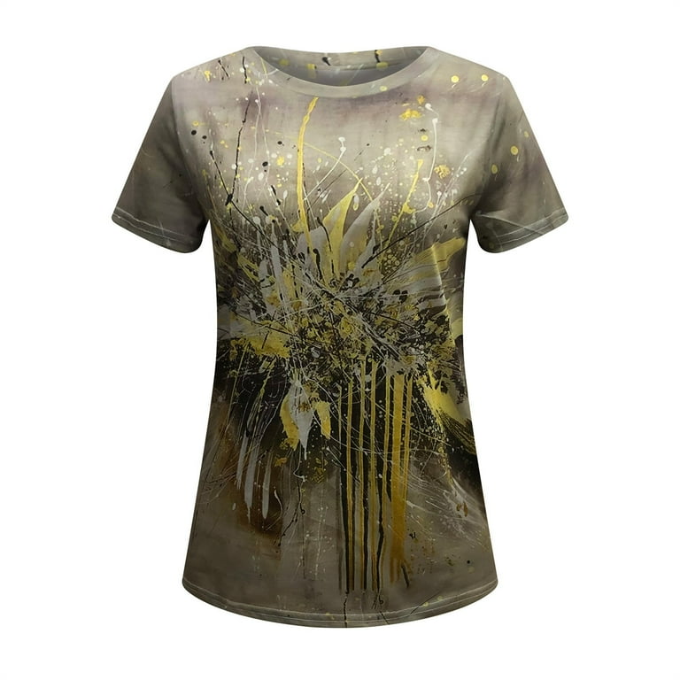 Patlollav Clearance Tops for Womens Print Short Sleeve T-Shirt