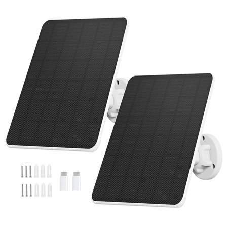 Outdoor Solar Panel for Security Cameras with Adjustable Bracket and 9.8ft Cable
