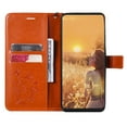 thumbnail image 3 of Wallet Case for Motorola Moto G Power 2021, Magnetic Flip Kickstand Emboss Butterfly PU Leather Protective Phone Cover with Wrist Strap & Card Slots, Orange, 3 of 8
