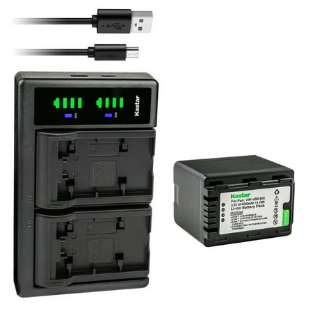 Kastar 1-Pack VW-VBK360 Battery and LTD2 USB Charger Replacement for Panasonic HC-V500 HC-V500GK HC-V500K HC-V500M HC-V500MGK HC-V500MK HC-V600M HC-V700 HC-V700GK HC-V700K HC-V700M