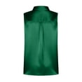 thumbnail image 6 of Feancey Sleeveless Button Down Shirts for Women Satin Silk Blouses Business Casual Lapel Collar Dress Shirt Dressy Elegant Office Work Tops Green XXL, 6 of 7
