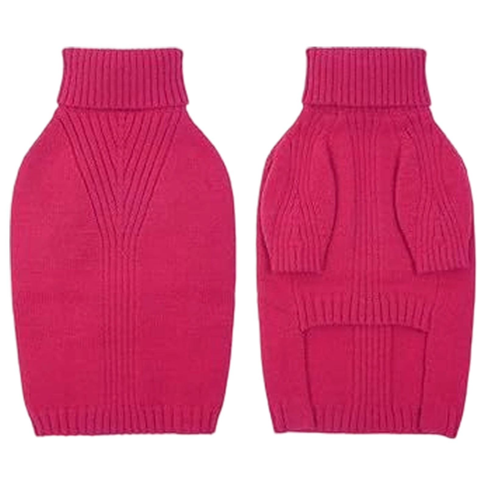 Qyaukm Dog Sweater,1Pc Thermal Knit Big Dog Sweater,Pet Turtleneck Doggy Sweatshirt for Extra Large Dogs Boy Girl,Stretchy Large Dogs Cold Weather Outfit Pitbull Clothes, Rose Red L