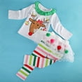 thumbnail image 6 of Toddler Baby Girl Christmas Outfits Reindeer T-Shirt Long Sleeve Tops Striped Tutu Skirt Pants Set, 6 of 8