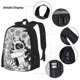 thumbnail image 3 of Disketp Floral Sugar Skull Portrait Mochila Estampada de Gran Capacidad con Lonchera y Estuche, Set de 3 Piezas para Estudiantes, 3 of 7