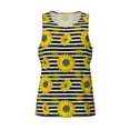 thumbnail image 4 of Fotbe Sunflowers On Black And White Stripes Pattern Men's Quick Dry Workout Tank Top Gym Muscle Tee Fitness Bodybuilding Sleeveless T Shirt Breathable Workout Shirt-Small, 4 of 9