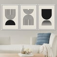thumbnail image 2 of PixonSign Framed Canvas Print Wall Art Set Duotone Minimal Geometric Striped Figures Abstract Shapes Illustrations Modern Art Boho Decorative for Living Room, Bedroom, Office - 16"x24"x3 WHITE, 2 of 5