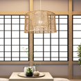 thumbnail image 4 of kusrkot Rattan Lamp Shade Light Fixture Retro Wicker Lamp Shade Lamp Shade for Hotel, 4 of 6