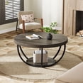 thumbnail image 5 of Tribesigns 32 Inches Round Coffee Table, Modern 2-Tier Center Table with Storage Open Shelves, Wooden Circle Coffee Table Sofa Side Table with Metal Legs, 5 of 10