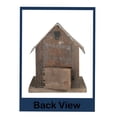 thumbnail image 3 of Benzara Corrugated Metal Top Wooden Bird House with Back Door, Brown and Gray, 3 of 4
