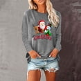 thumbnail image 1 of Qertyioot Chandail en Molleton d'Hiver pour Femmes Imprimé Noël, Manches Longues Col Rond Décontracté Mode Pull, 1 of 6
