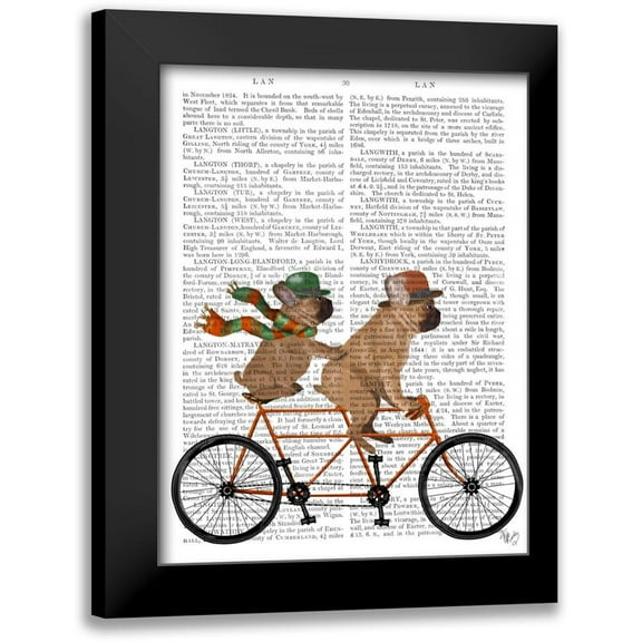 Fab Funky 12x14 Black Modern Framed Museum Art Print Titled - French Bulldog Tandem