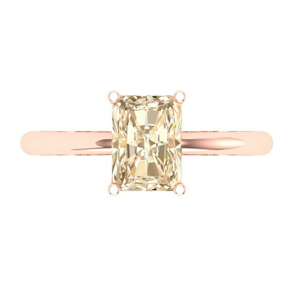 Solitaire Engagement Ring for Women - 1.75ct Natural Morganite in 14K Rose Gold Promise Ring