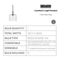 thumbnail image 3 of Capital Lighting Crawford 1-Light Matte Black Pendant Ceiling Light 12 Inch, 3 of 3