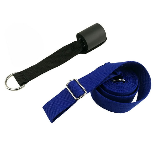 Langgg Femmes Hommes Bande de Résistance Extensible pour Jambe, Bande de Sangle pour Maison, Montée à la Porte, Danse Yoga Gymnastique, Ceinture Extensible, Bleu Foncé