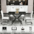 thumbnail image 5 of Miniyam 47" Modern Glass Dining Table for 4, Rectangular Tempered Glass Top with Metal Legs, Black, 5 of 7