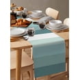 thumbnail image 6 of nqOlkjepod Teal Ombre Table Runner 48 Inches Long Farmhouse Dress Scarves, Modern Abstract Art Farmhouse Striped Dining Tablerunner for Coffee Table/Kitchen Island/Party Décor, 13" x 48", 6 of 8