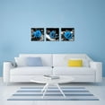 thumbnail image 5 of Blue Wall Decor for Living Room Blue Bathroom Accessories Black and White Canvas Wall Art Blue Rose Music Pictures Bedroom Decor Modern Painting Kitchen Home Decorations 14x14 3 Pcs/Set, 5 of 6