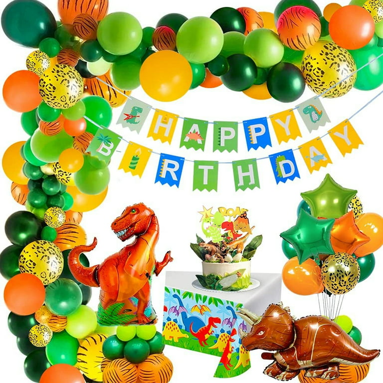 21pcs/set Dinosaur Number Balloon Kit Dinosaur Birthday Party Decoration  Kids Boy 1-9 Years Old