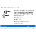 thumbnail image 2 of Rear Door Check Set - Compatible with 2001 - 2003, 2005 - 2006 Chevy Silverado 1500 HD Crew Cab Pickup 2002, 2 of 2