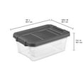 thumbnail image 3 of Sterilite 16 Quart Stacker Box, Durable Clear Plastic Storage Bin with Latch Lid, 
Dark Gray, 6 Pack, 3 of 14