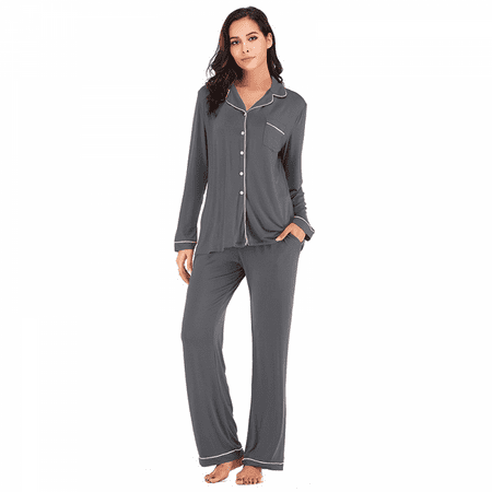 

BESTSPR Women Comfortable Modal Suit Home Long-Sleeved Long Pants Pajamas S-2XL