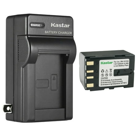 Kastar 1-Pack Battery and AC Wall Charger Replacement for JVC GY-HD100 GY-HD101 GY-HD110 GY-HD111 JY-HD10 JY-HD10U JY-VS200 Camera JVC BN-V408 BN-V416 BN-V428 Battery JVC AA-V40 Charger