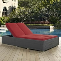 Modway Sojourn Outdoor Patio Sunbrella® Double Chaise in Chocolate Red