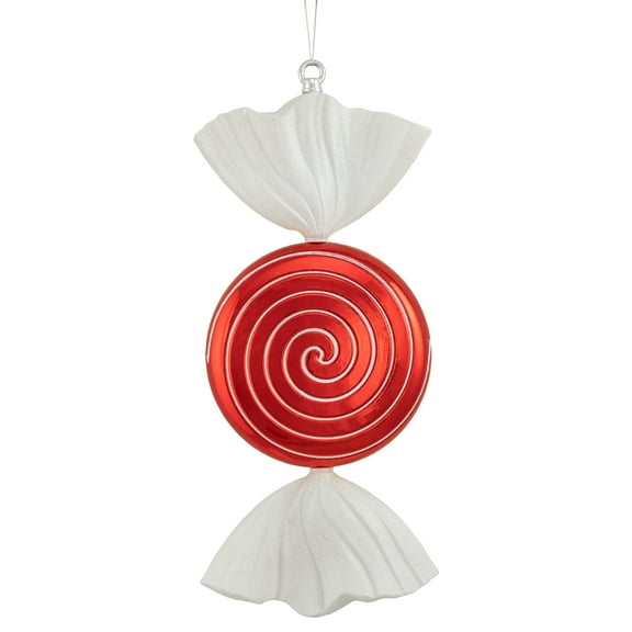 Northlight Swirl Peppermint Candy Shatterproof Commercial Christmas Ornament - 18" - Red