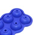 thumbnail image 3 of Bewildely Molde de silicona para hacer cubitos de hielo y bolas de Whisky, 6 bolas, molde esférico, bandeja redonda, barra Cocina y Comedor azul oscuro, 3 of 6