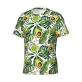 thumbnail image 3 of Yiaed Green Tropical Print Mens Short Sleeve Tight Fit T-Shirt, Crewneck Casual Tee-Large, 3 of 5