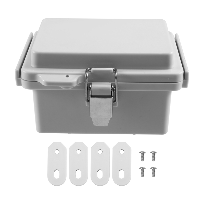 2X Outdoor Electrical Junction Box ABS Plastic & Hinged Cover Stainless Steel  IP67 for Electrical Projects