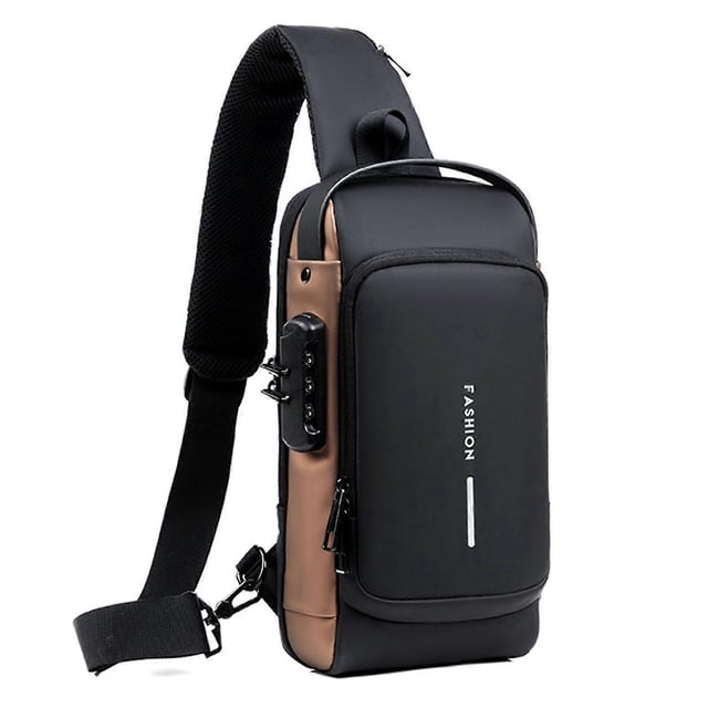 Bolso bandolera deportivo con carga USB para hombre, antirrobo, con contraseña