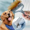 thumbnail image 3 of Pet Deshedding Brush Dog Hair Remover Brush Combs Cat Fur Knot Cutter Comb Brushes Pet Shedding and Dematting Tool, 3 of 4