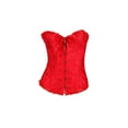 thumbnail image 4 of Fiomva Women Corset Boned Lace up Bodyshaper Lace Floral Shaping Bustier Waist Trainer, 4 of 5