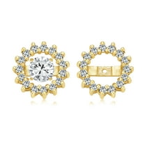 Bling Jewelry Womens Cubic Zirconia Earring Jacket 14K Gold Plated Sterling Silver Multiple Colors