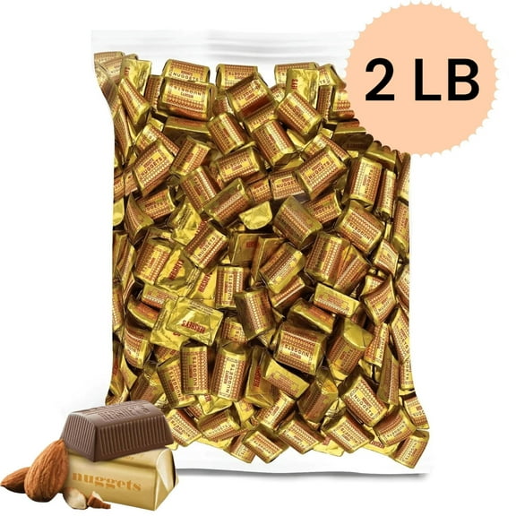 Hershey's Nuggets Milk Chocolate with Almonds Candy, Share Pack 2 LBS