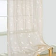 thumbnail image 1 of Yesfashion Sheer Curtains, 2 Panels Leaf Embroidery Sheer Curtains, Textured Solid Grommet Voile Curtains for Living Room Bedroom, 1 of 7